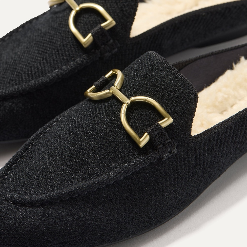 Rothy's The ReVelvet™ Cozy Bit Loafer Mule - ReVelvet™ Black Size 9 - Picture 2 of 3